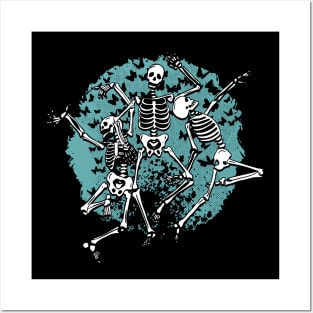 Skeletons dance with Butteries Graphic Posters and Art